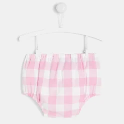 Robe bébé fille en Vichy - rose/blanc