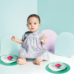 Robe bébé fille manches courtes - blanc/multicolore