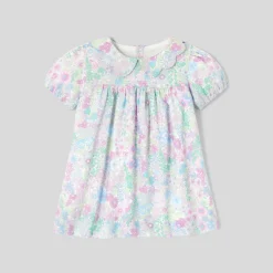 Robe bébé fille manches courtes - blanc/multicolore