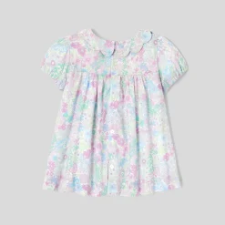 Robe bébé fille manches courtes - blanc/multicolore