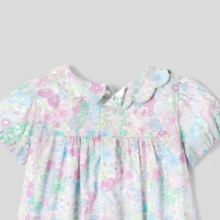 Robe bébé fille manches courtes - blanc/multicolore