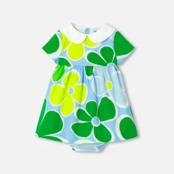Robe bébé fille manches courtes - blanc/multicolore