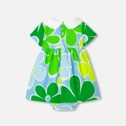 Robe bébé fille manches courtes - blanc/multicolore