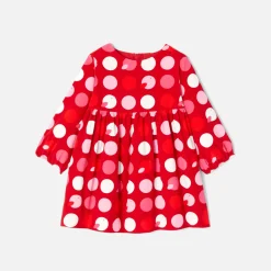 Robe bébé fille manches longues - rouge/multicolore