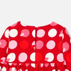 Robe bébé fille manches longues - rouge/multicolore