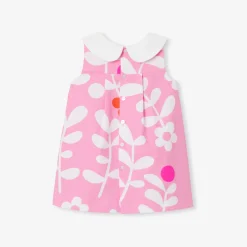 Robe bébé fille motif végétal - rose/multicolore