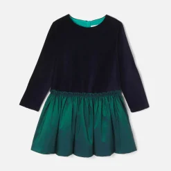 Robe bi-matière enfant fille - marine jacadi