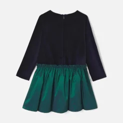 Robe bi-matière enfant fille - marine jacadi