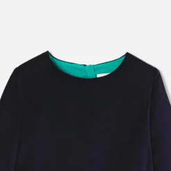 Robe bi-matière enfant fille - marine jacadi