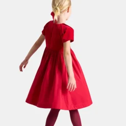 Robe bi-matière enfant fille - rouge jacadi