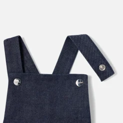 Robe chasuble bébé fille en jean - denim fonce