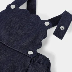 Robe chasuble bébé fille en jean - denim fonce