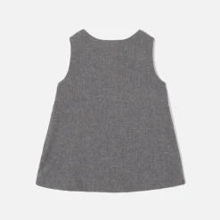 Robe chasuble bébé fille en flanelle - poivre