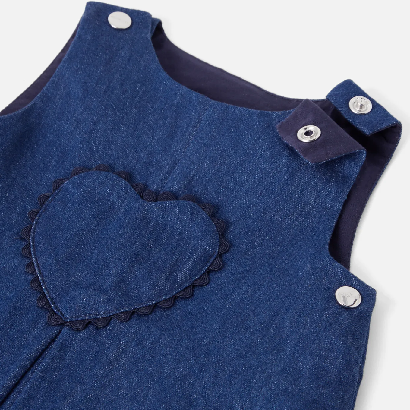 Robe chasuble bébé fille en jean - denim fonce