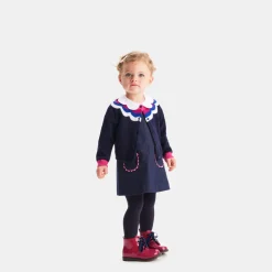 Robe chasuble bébé fille en jean - denim fonce