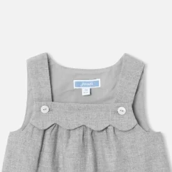 Robe chasuble bébé fille en flanelle - gris chine clair jacadi