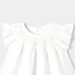 Robe de cérémonie en lin bébé fille - blanc jacadi