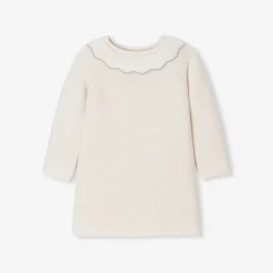 Robe en tricot bébé fille - blanc doux jacadi