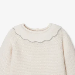 Robe en tricot bébé fille - blanc doux jacadi