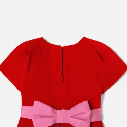 Robe en velours enfant fille - orange fonce