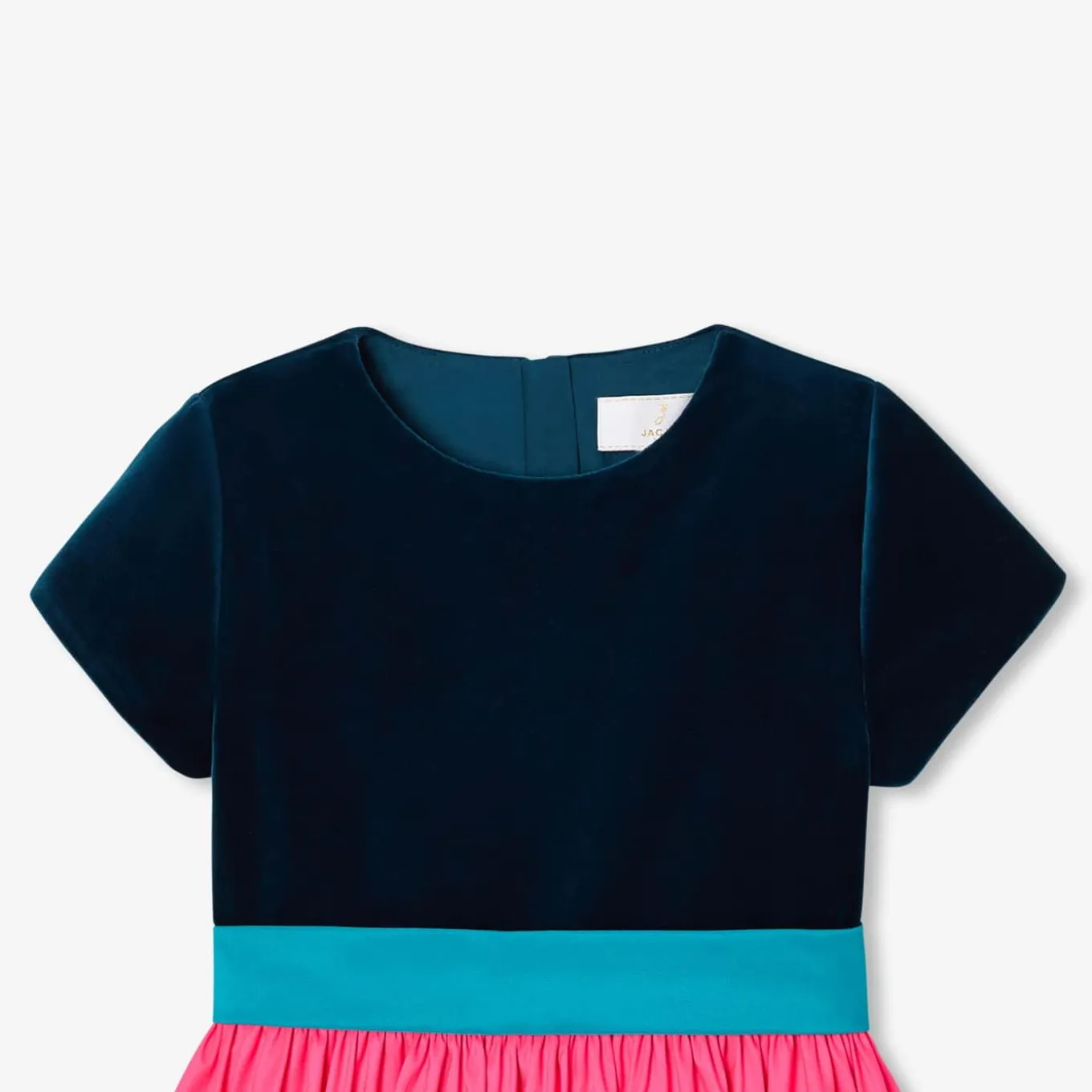Robe enfant fille color block - rose/bleu