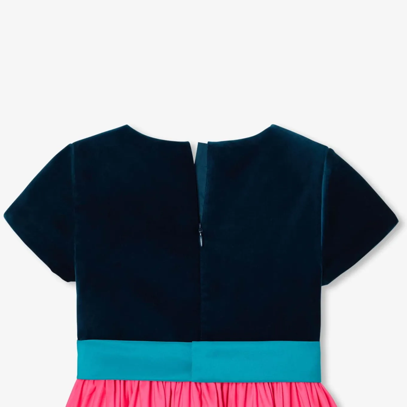 Robe enfant fille color block - rose/bleu