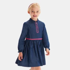 Robe enfant fille en jean - bleu denim