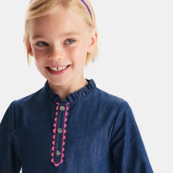 Robe enfant fille en jean - bleu denim