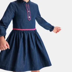 Robe enfant fille en jean - bleu denim