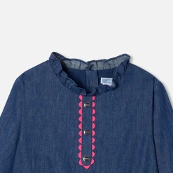 Robe enfant fille en jean - bleu denim