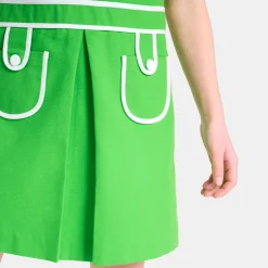 Robe enfant fille en piqué alvéolé - vert trefle