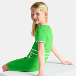 Robe enfant fille en piqué alvéolé - vert trefle