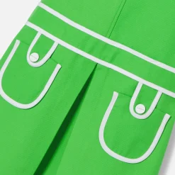 Robe enfant fille en piqué alvéolé - vert trefle