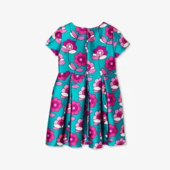 Robe enfant fille en satin - bleu/multicolore