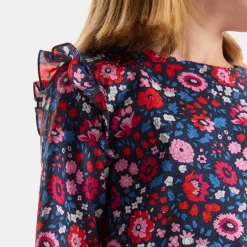 Robe enfant fille en tissu Liberty - marine/multicolore