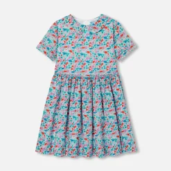 Robe enfant fille en tissu Liberty - blanc/multicolore