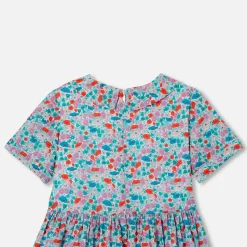 Robe enfant fille en tissu Liberty - blanc/multicolore