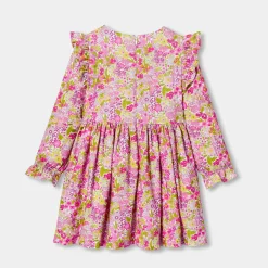 Robe enfant fille en tissu Liberty - blanc/multicolore