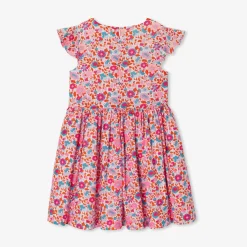 Robe enfant fille en tissu Liberty - orange/multicolore