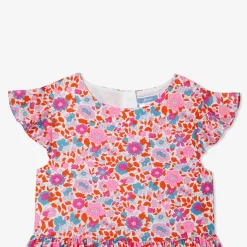 Robe enfant fille en tissu Liberty - orange/multicolore
