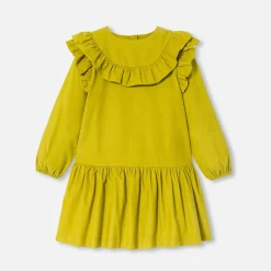 Robe enfant fille en velours milleraies
