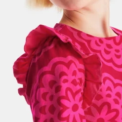Robe enfant fille imprimé rosace - rose/multicolore