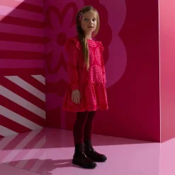 Robe enfant fille imprimé rosace - rose/multicolore