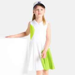 Robe esprit tennis enfant fille - blanc/vert