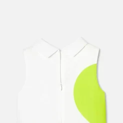 Robe esprit tennis enfant fille - blanc/vert