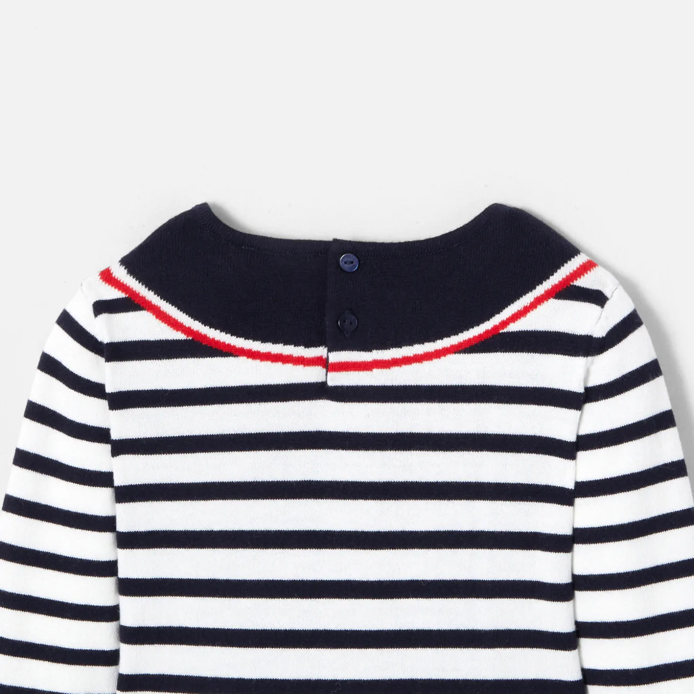 Robe manches longues enfant fille - blanc/marine