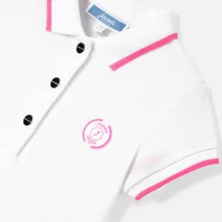 Robe polo bébé fille - blanc/rose