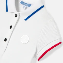 Robe polo bébé fille - blanc/rouge