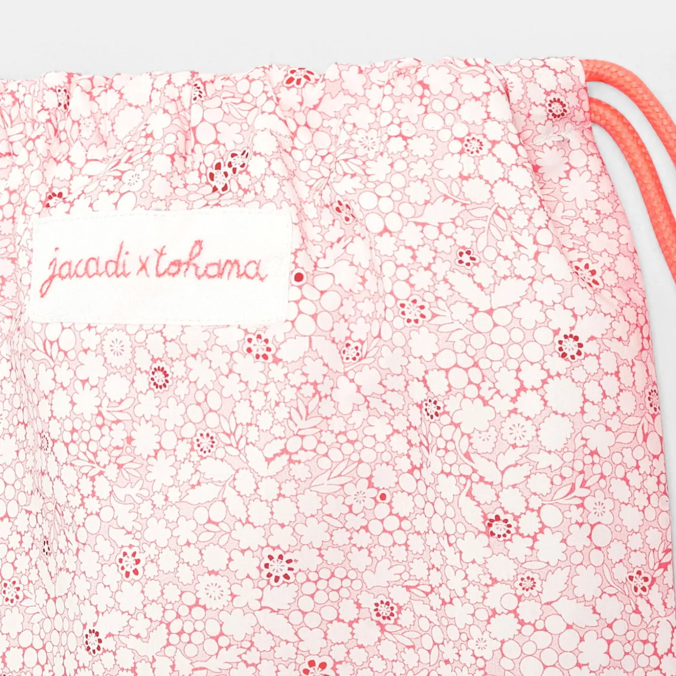 Sac à goûter en tissu Liberty - Jacadi x Tohana - rose/blanc