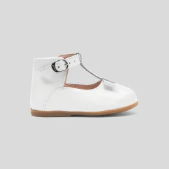Salomés bébé fille en cuir lisse - blanc jacadi